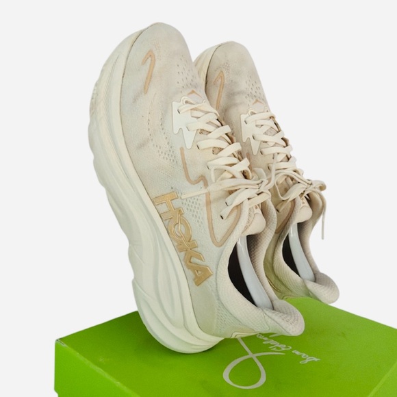 Women’s Hoka Clifton 10 Vanilla/Birch Colorway Athletic Shoes - Picture 4 of 12